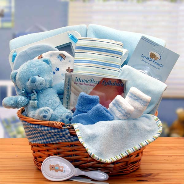 Simply The Baby Basics New Baby Gift Basket-Blue